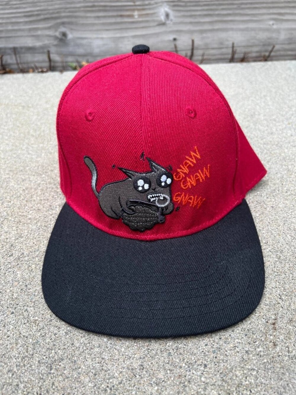 EXPLODING KITTENS Snapback Hat Men's One Size Adjustable Gnaw Cap Red